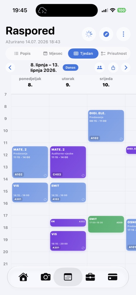 UNIfesb weekly timetable
